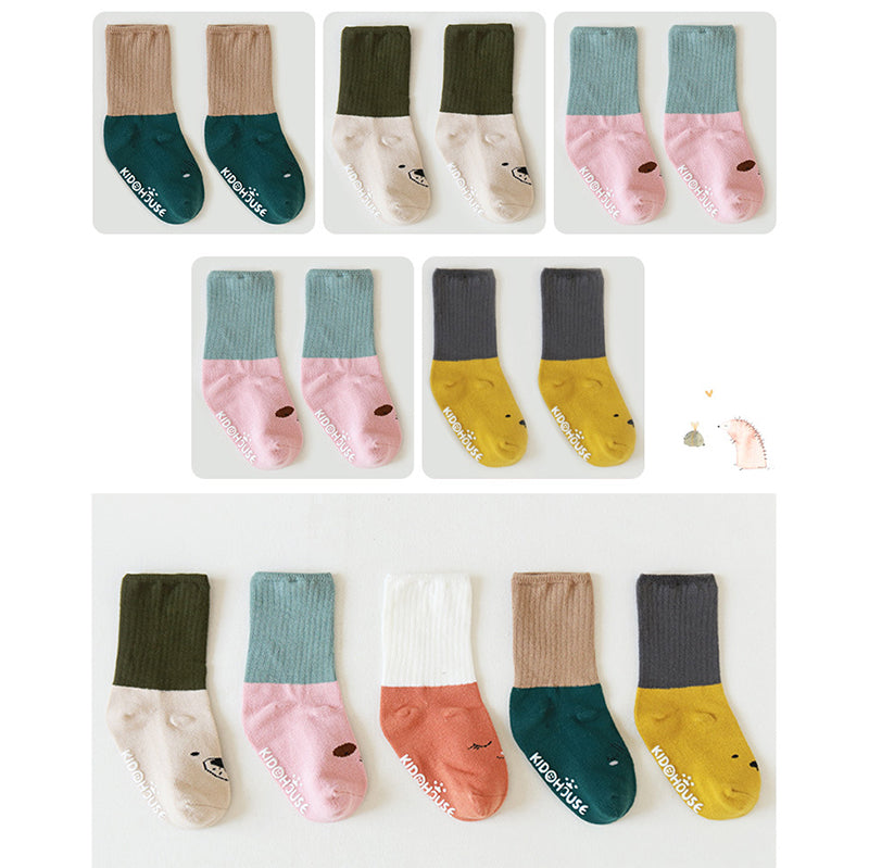 Girls Boys Letters Animals Cartoon Muslin&Ribbed Socks