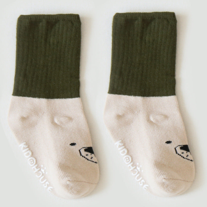 Girls Boys Letters Animals Cartoon Muslin&Ribbed Socks