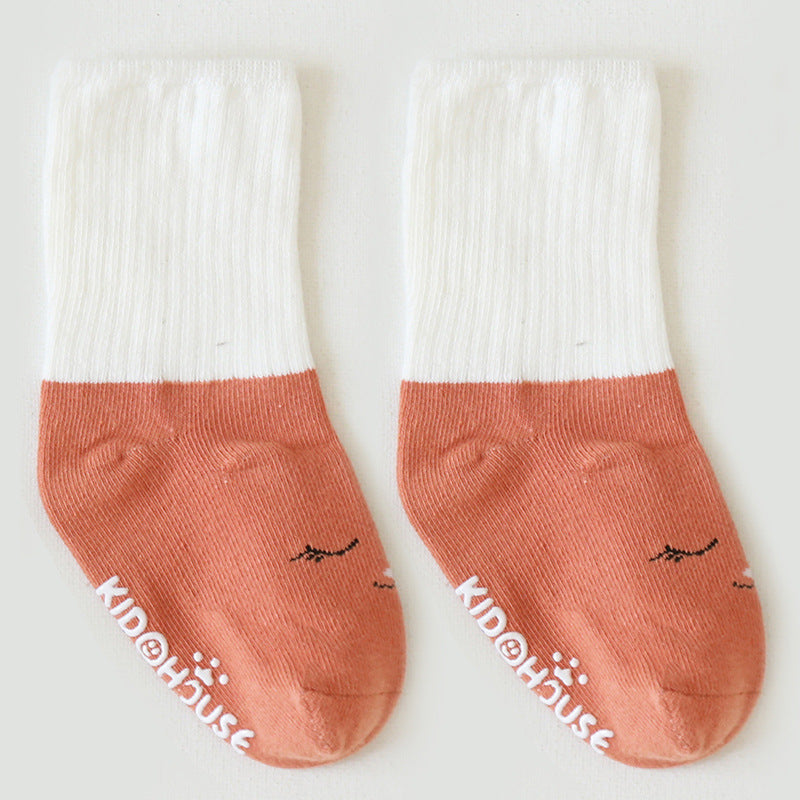 Girls Boys Letters Animals Cartoon Muslin&Ribbed Socks