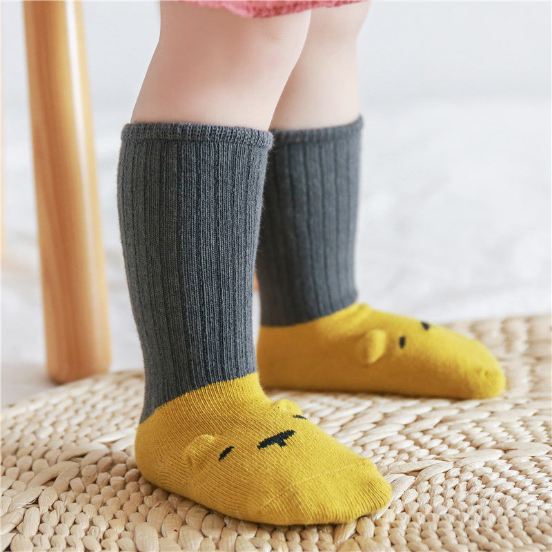 Girls Boys Letters Animals Cartoon Muslin&Ribbed Socks