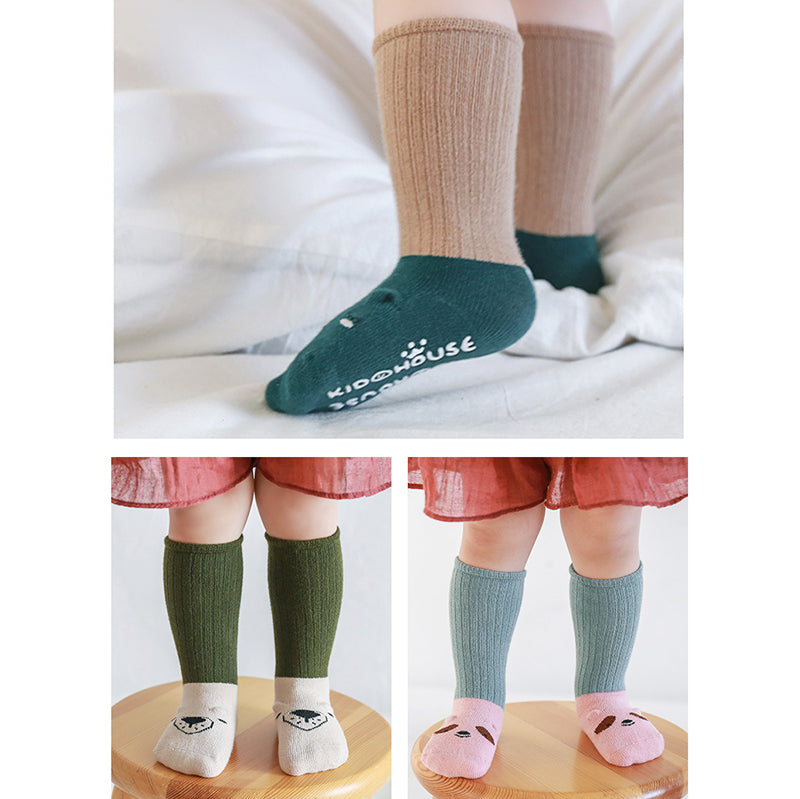 Girls Boys Letters Animals Cartoon Muslin&Ribbed Socks