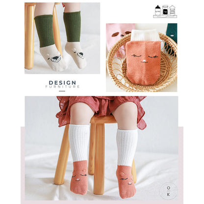 Girls Boys Letters Animals Cartoon Muslin&Ribbed Socks