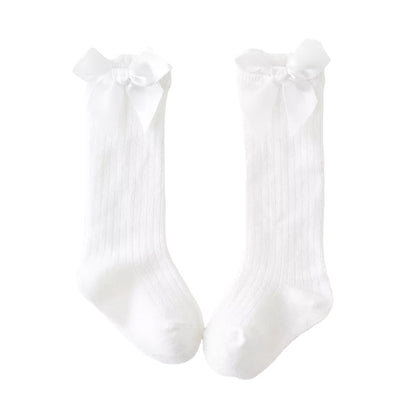 Baby Girl Bowknot Decor Plain Socks