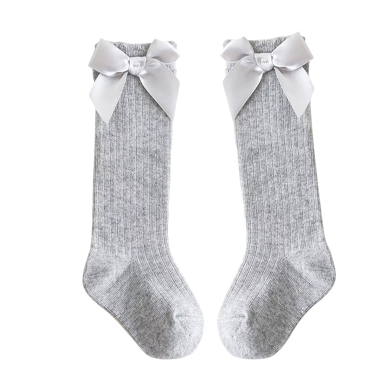 Baby Girl Bowknot Decor Plain Socks