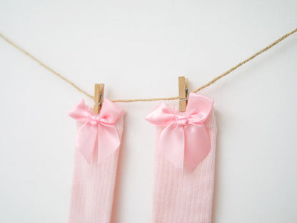 Baby Girl Bowknot Decor Plain Socks
