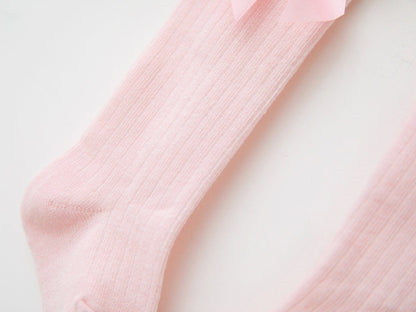 Baby Girl Bowknot Decor Plain Socks