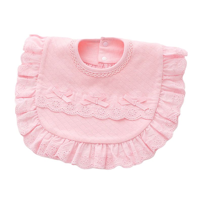 Baby Girls Solid Color Bow Baby Bibs Wholesale