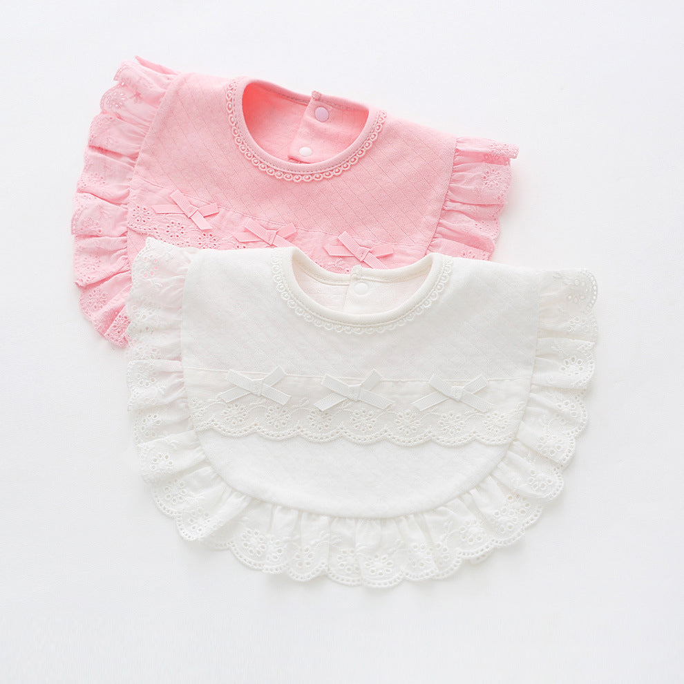 Baby Girls Solid Color Bow Baby Bibs Wholesale
