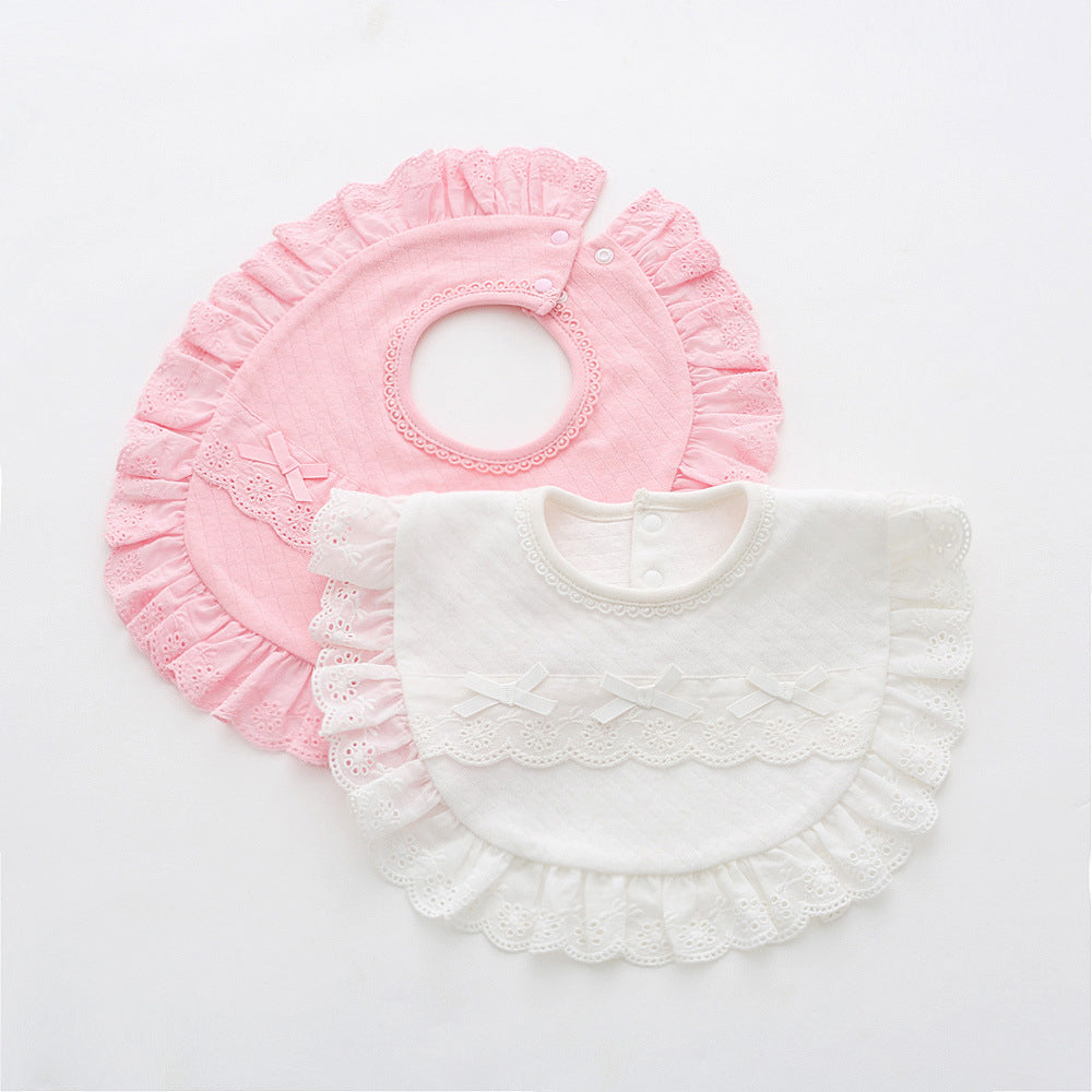 Baby Girls Solid Color Bow Baby Bibs Wholesale