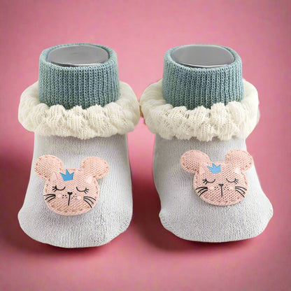 Baby Girls Boys Color-blocking Flower Animals Cartoon Lace
