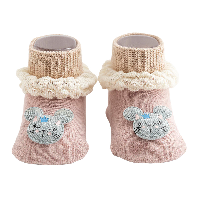 Baby Girls Boys Color-blocking Flower Animals Cartoon Lace