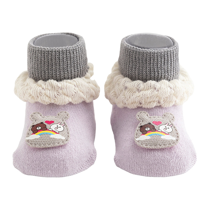Baby Girls Boys Color-blocking Flower Animals Cartoon Lace