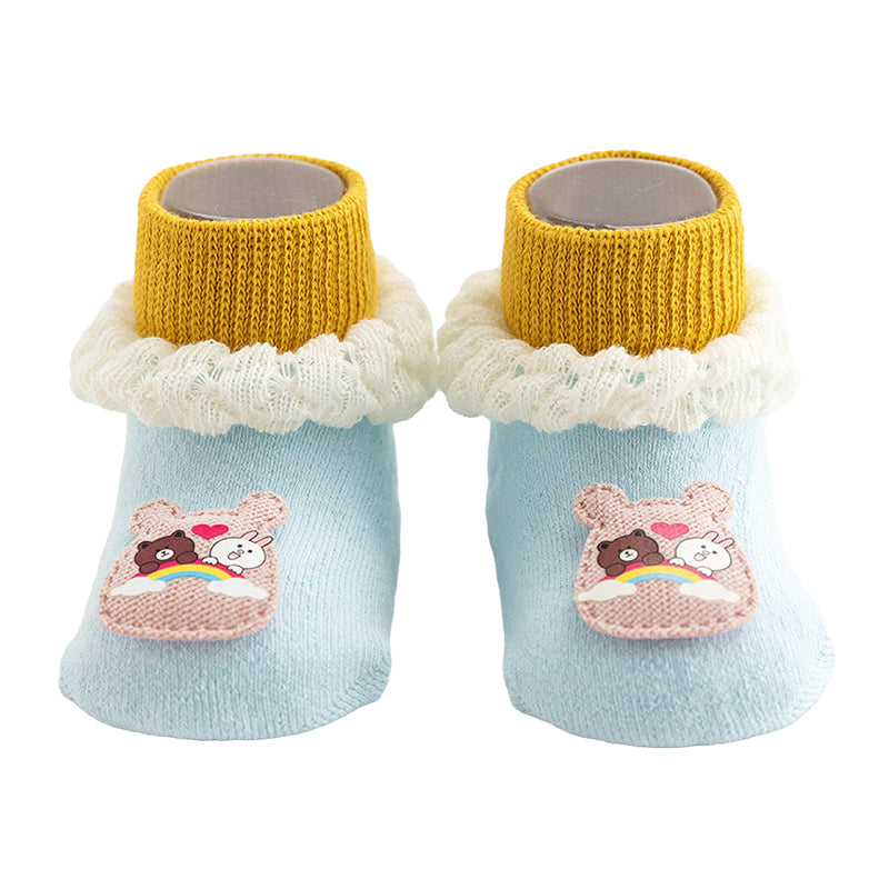 Baby Girls Boys Color-blocking Flower Animals Cartoon Lace