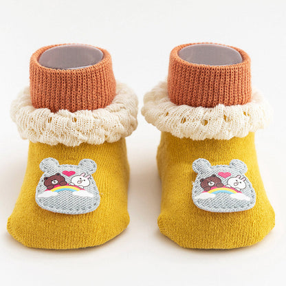Baby Girls Boys Color-blocking Flower Animals Cartoon Lace