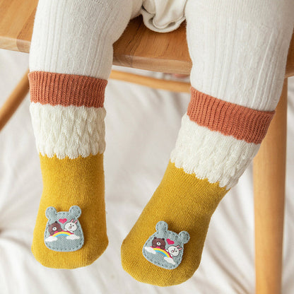 Baby Girls Boys Color-blocking Flower Animals Cartoon Lace