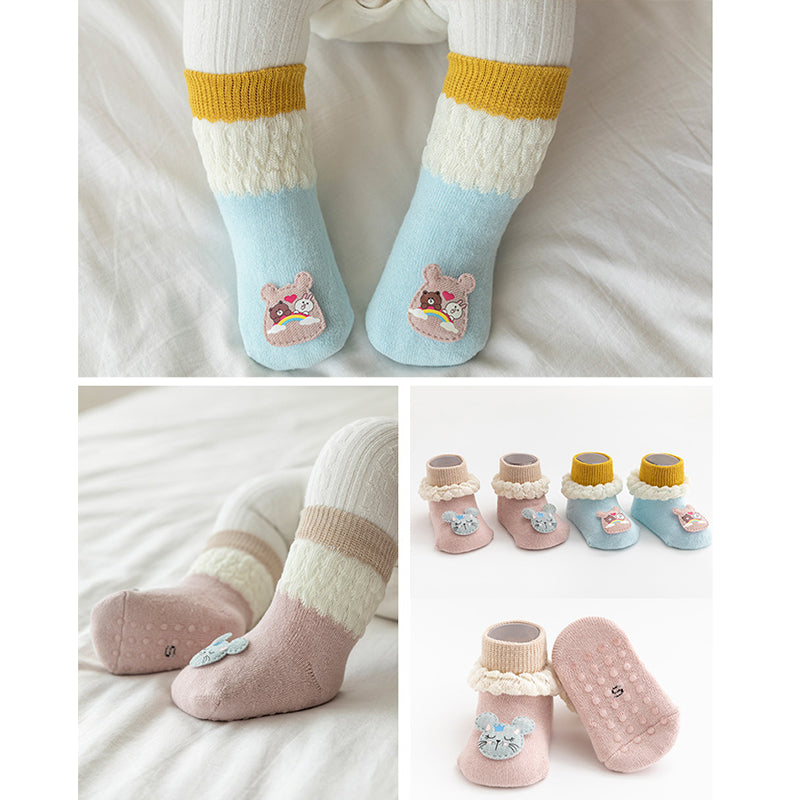Baby Girls Boys Color-blocking Flower Animals Cartoon Lace