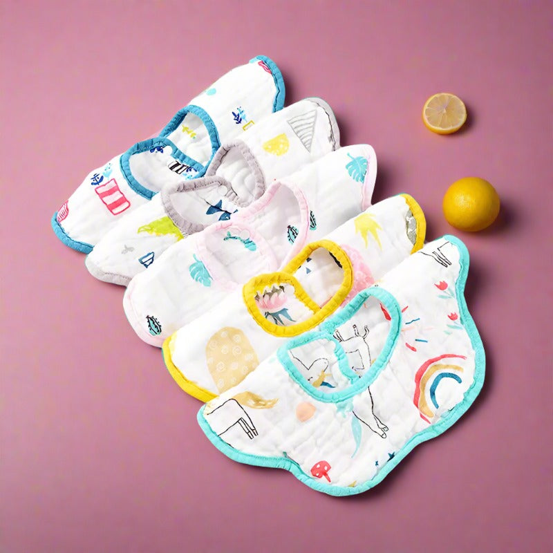 Baby Rainbow Fruit Animal Print Flower Shape Bibs