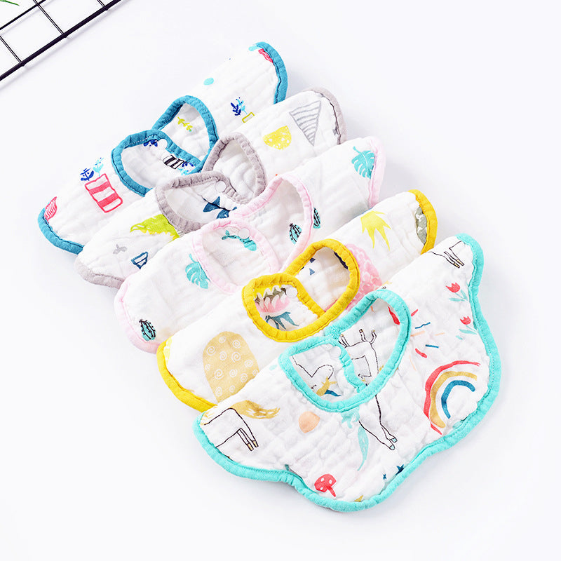 Baby Rainbow Fruit Animal Print Flower Shape Bibs