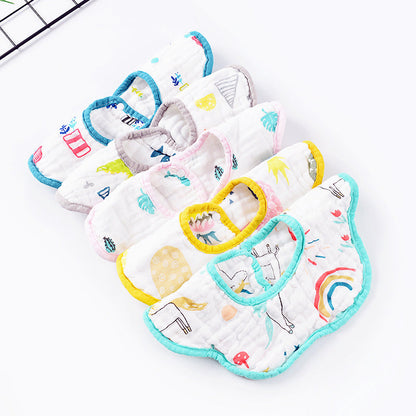 Baby Rainbow Fruit Animal Print Flower Shape Bibs