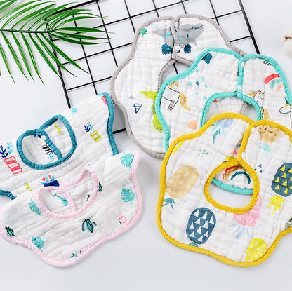 Baby Rainbow Fruit Animal Print Flower Shape Bibs