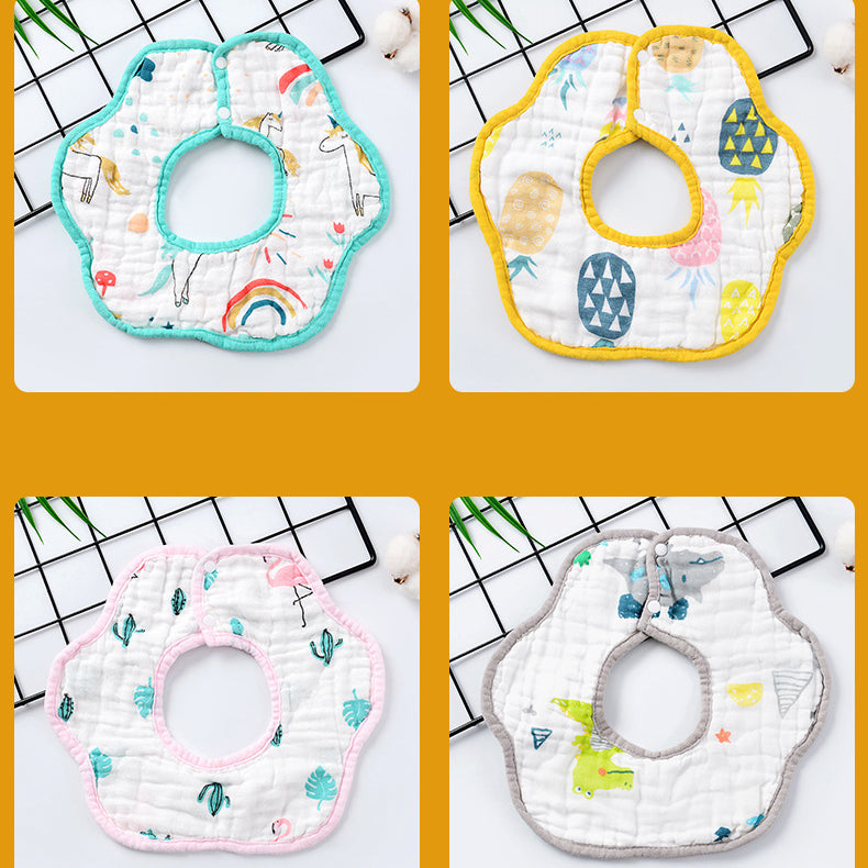 Baby Rainbow Fruit Animal Print Flower Shape Bibs