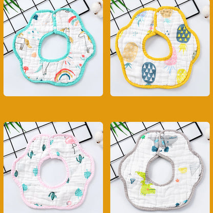 Baby Rainbow Fruit Animal Print Flower Shape Bibs