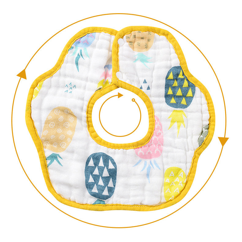 Baby Rainbow Fruit Animal Print Flower Shape Bibs