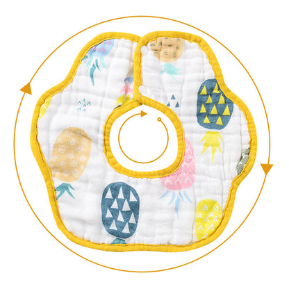 Baby Rainbow Fruit Animal Print Flower Shape Bibs