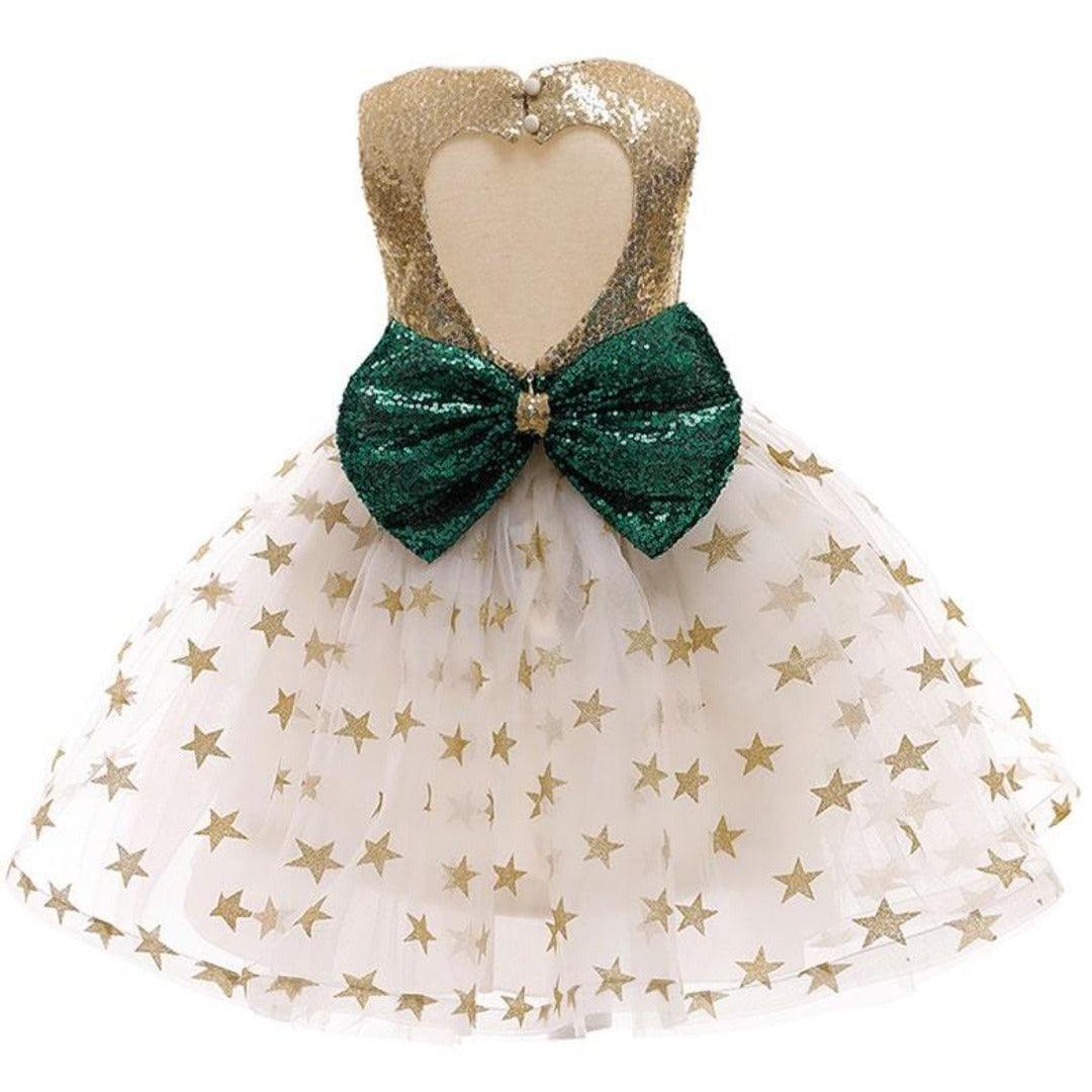 Backless Sequin and Star Princess Dress