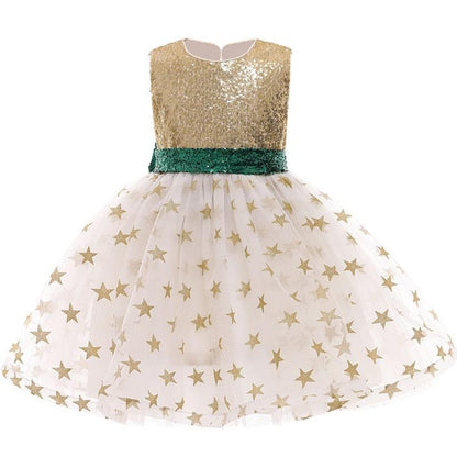 Backless Sequin and Star Princess Dress