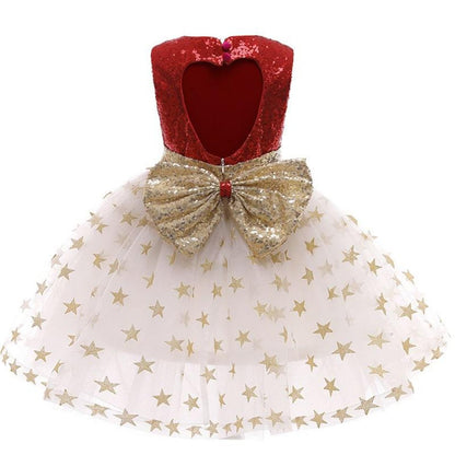 Backless Sequin and Star Princess Dress