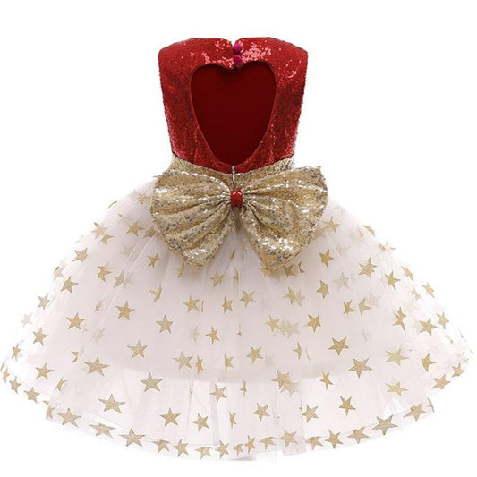 Backless Sequin and Star Princess Dress