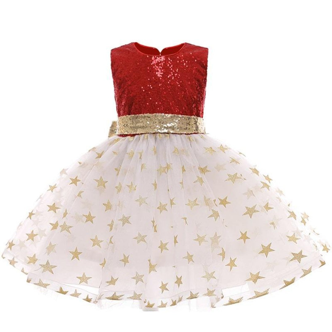 Backless Sequin and Star Princess Dress