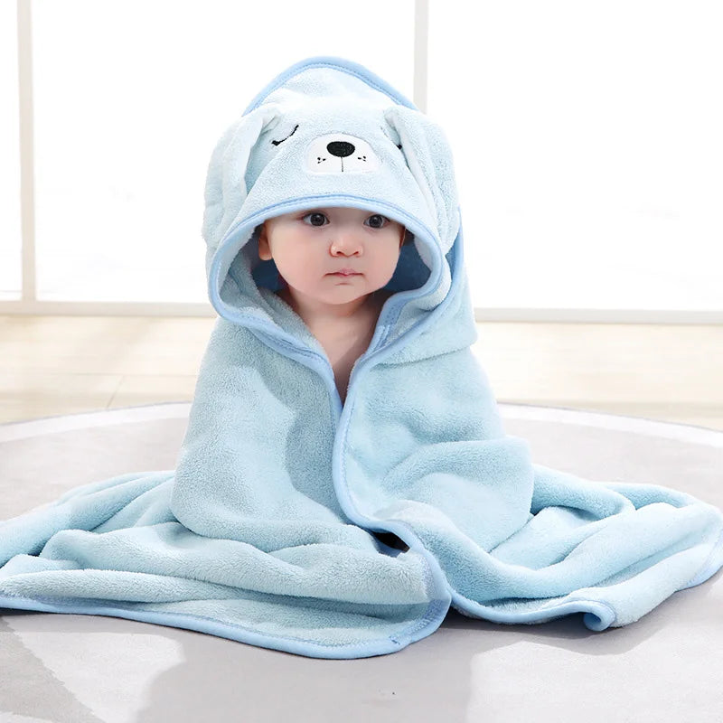 Cartoon Animal Hooded Baby Towel - Cozy Bath Time Essential