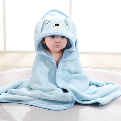 Cartoon Animal Hooded Baby Towel - Cozy Bath Time Essential