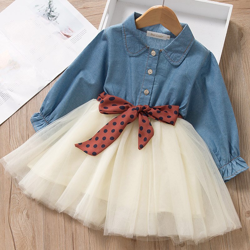 Princess Unicorn Print Knitted Sweater Mesh Dress