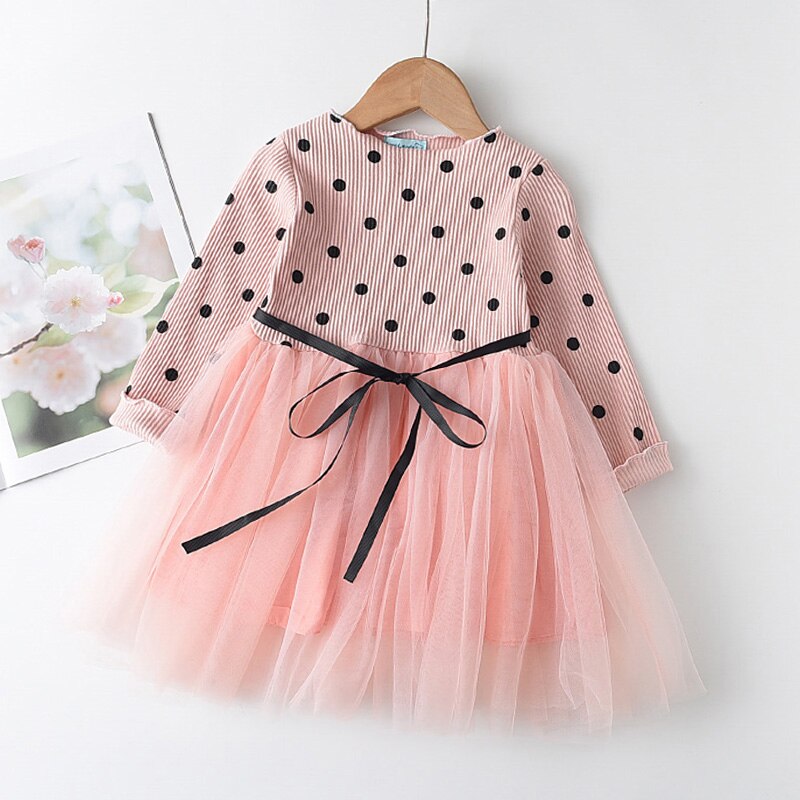 Princess Unicorn Print Knitted Sweater Mesh Dress