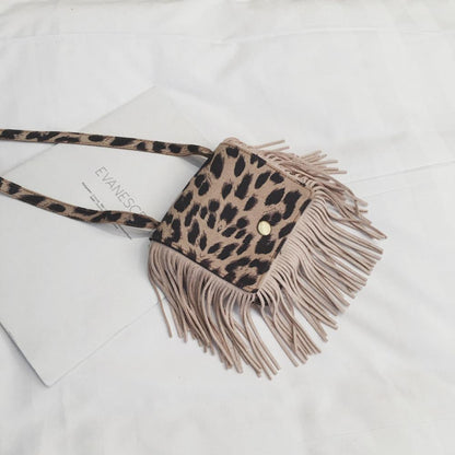 Children's Leopard Print One-shoulder Small Square Bag