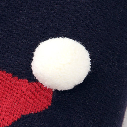 Christmas Elk Printed Wool Ball Solid Color Holding Blanket