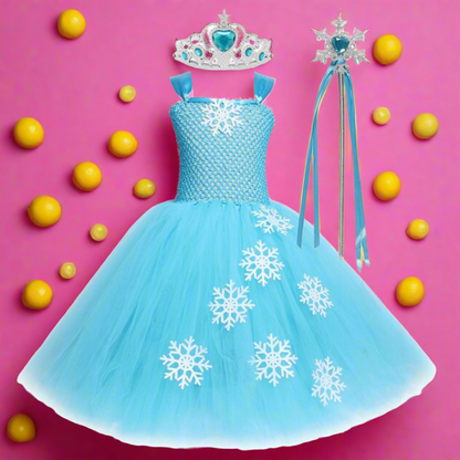 Snow Queen Cosplay Princess Party Tutu Dress Set