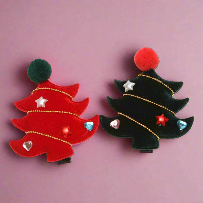 Cute Girl Christmas Star & Love Heart  Hair Clip