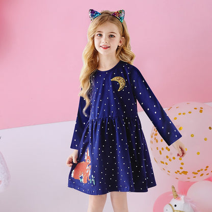 Pretty Leopard Print Long Sleeve Top Dress