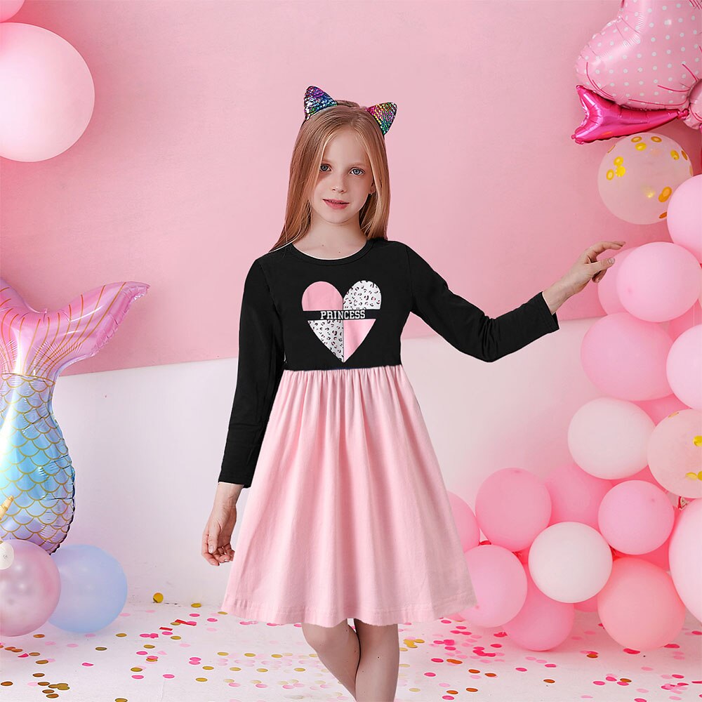 Pretty Leopard Print Long Sleeve Top Dress