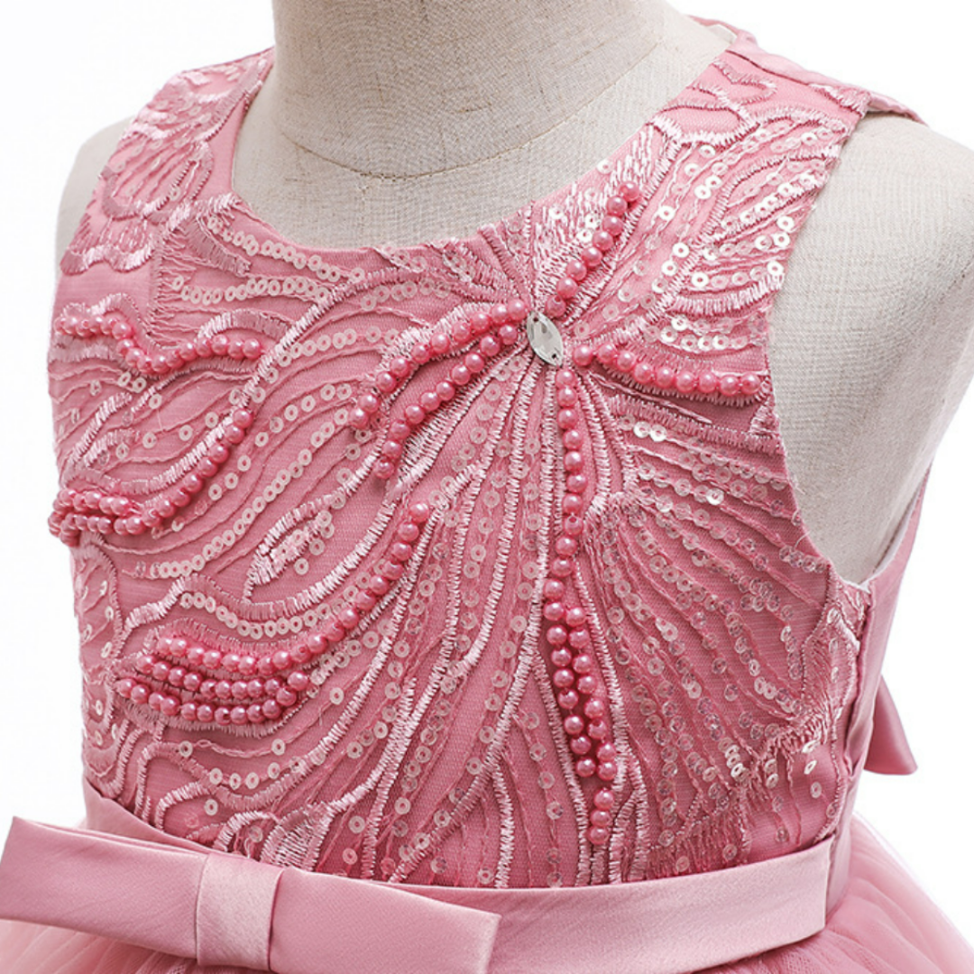 Pearl and Sequin Embroidery Top Princess Party Dress