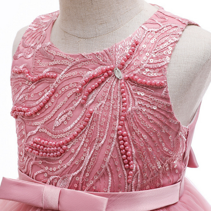 Pearl and Sequin Embroidery Top Princess Party Dress