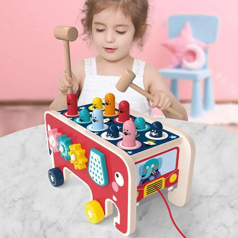 Elephant Drag and Hit Gopher Percussion Toy
