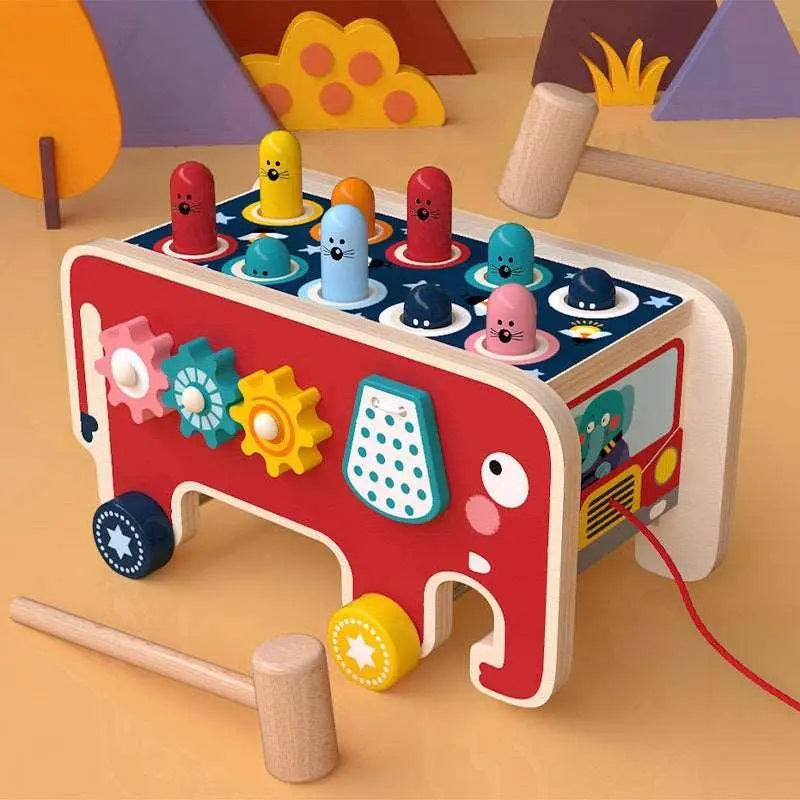 Elephant Drag and Hit Gopher Percussion Toy