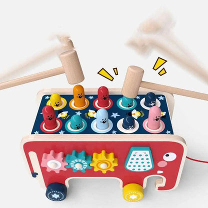 Elephant Drag and Hit Gopher Percussion Toy