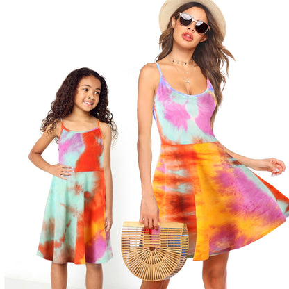 Sunflower Casual Loose Women's Dress For Mother And Daughter