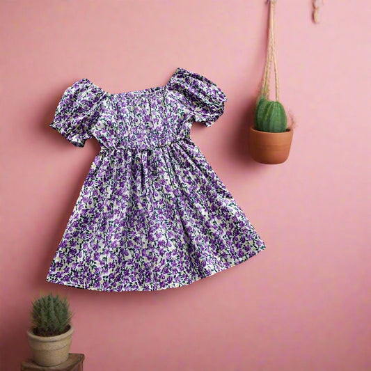 Teal Floral Simple Dress